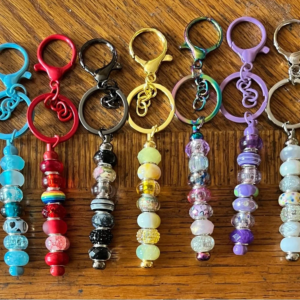 Colorful Beaded Keychains Set - Picture 1 of 10